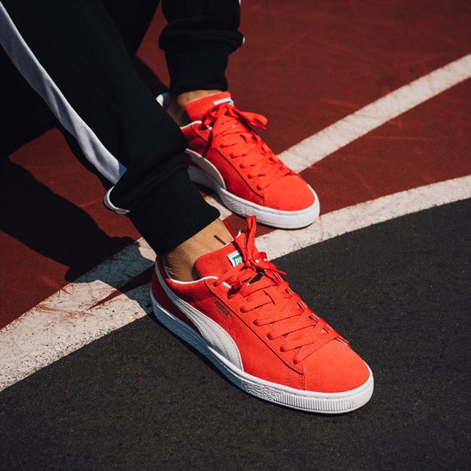 Puma På Tilbud Semsket Klassiske Xxi Sneakers Høyrisiko Rød-hvit
