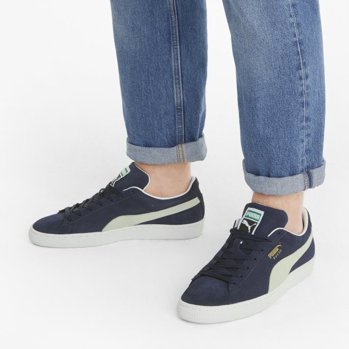 Semsket Skinn Klassiske Xxi Menns Joggesko Puma På Tilbud Peacoat-hvit