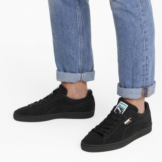 Puma På Tilbud Svart-svart Semsket Klassiske Xxi Joggesko