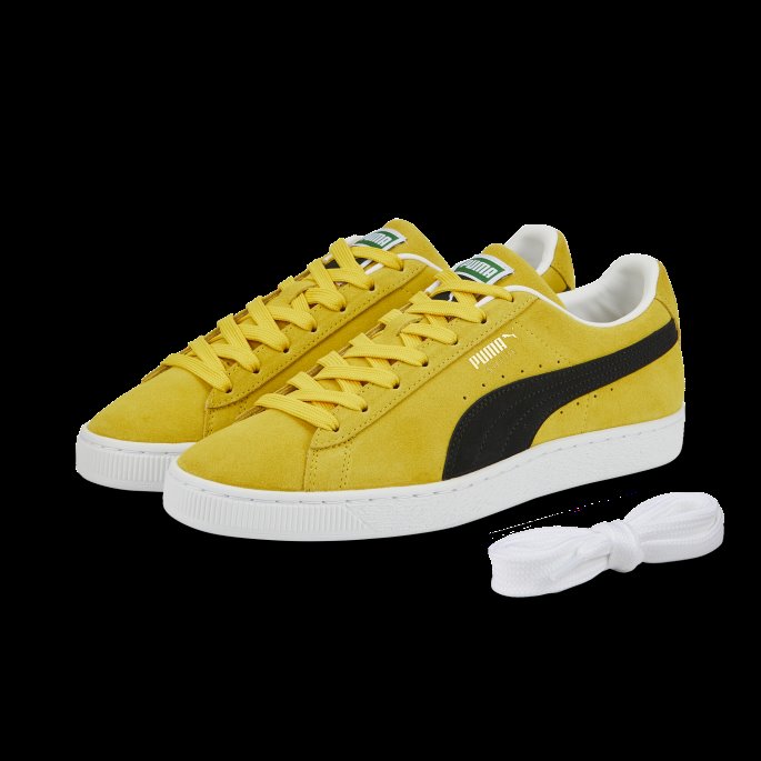 Sun Ray Gul-svart-hvit Puma På Tilbud Semsket Skinn Klassiske Xxi Sneakers