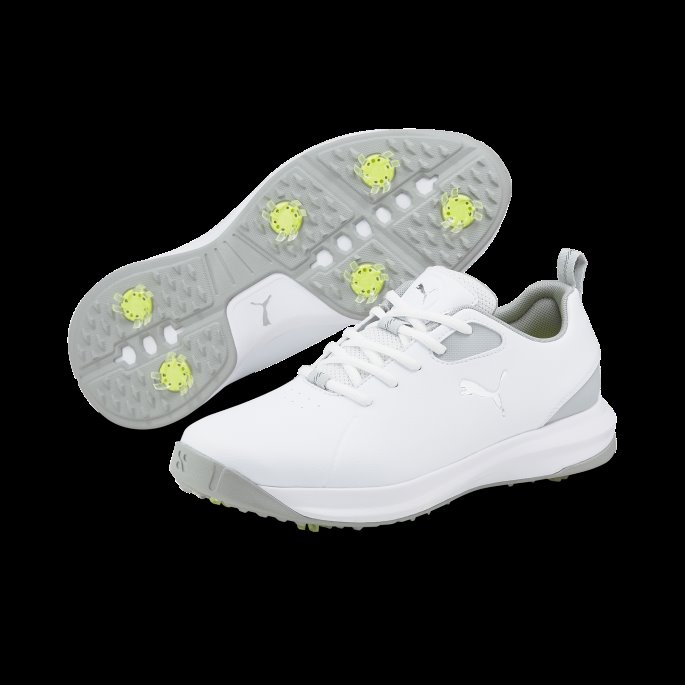 Hvit-sølv-high Rise Fusion Fx Tech Herre Golfsko Puma På Salg