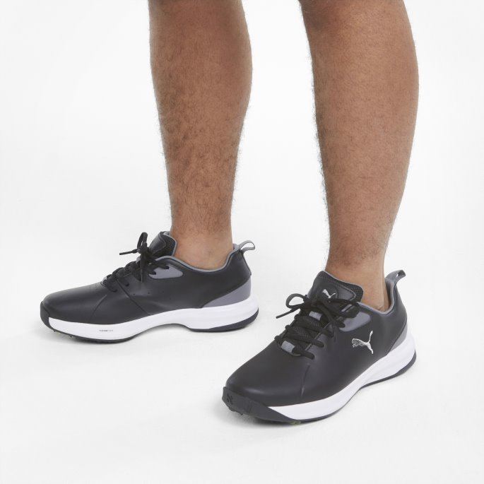 Svart-sølv-stille Skygge Fusion Fx Tech Herre Golfsko Puma På Tilbud