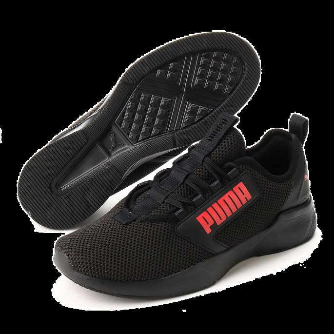 Gjengjelde Tungen Menns Joggesko Svart-høyrisiko Rød Puma På Salg