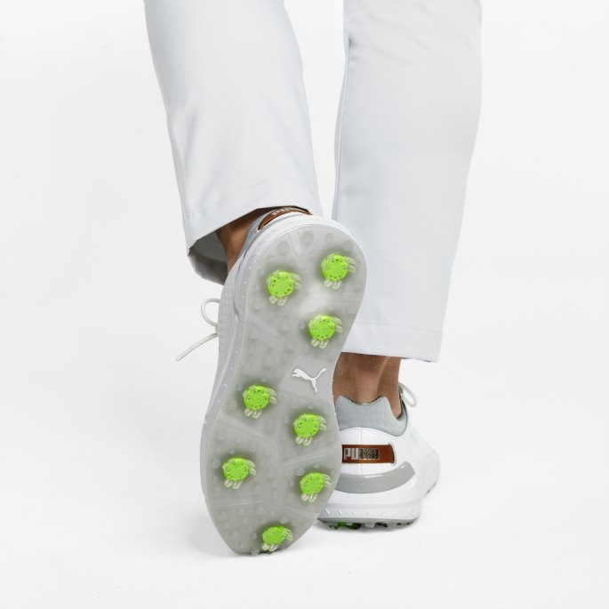 Ignite Articulate Leather Herre Golfsko Hvit-sølv Puma På Salg