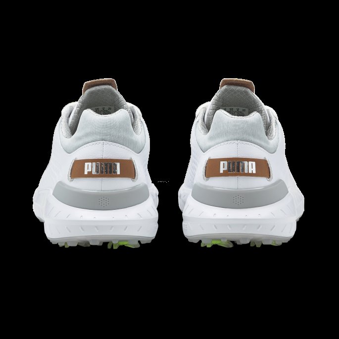 Ignite Articulate Leather Herre Golfsko Hvit-sølv Puma På Salg
