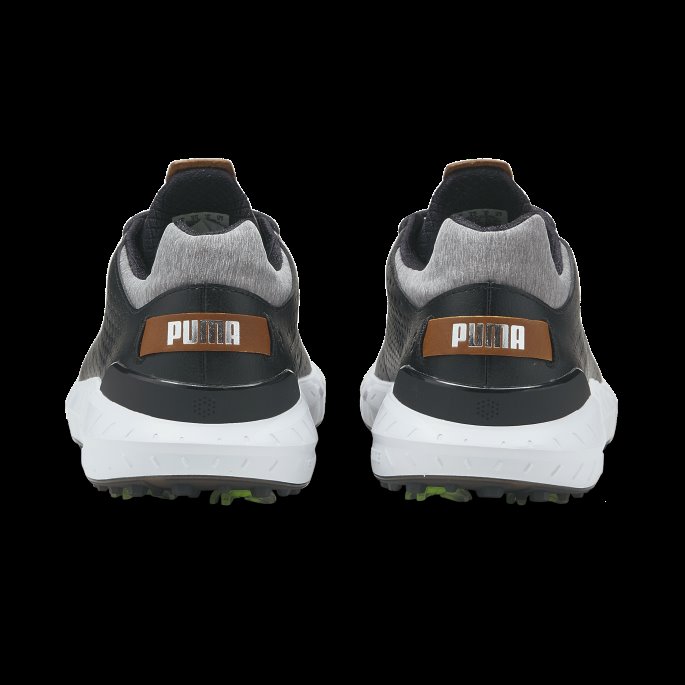 Ignite Articulate Leather Herre Golfsko Puma På Tilbud Svart-sølv