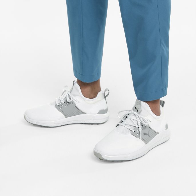 Ignite Articulate Wide Herre Golfsko Hvit-sølv-high Rise Puma På Salg