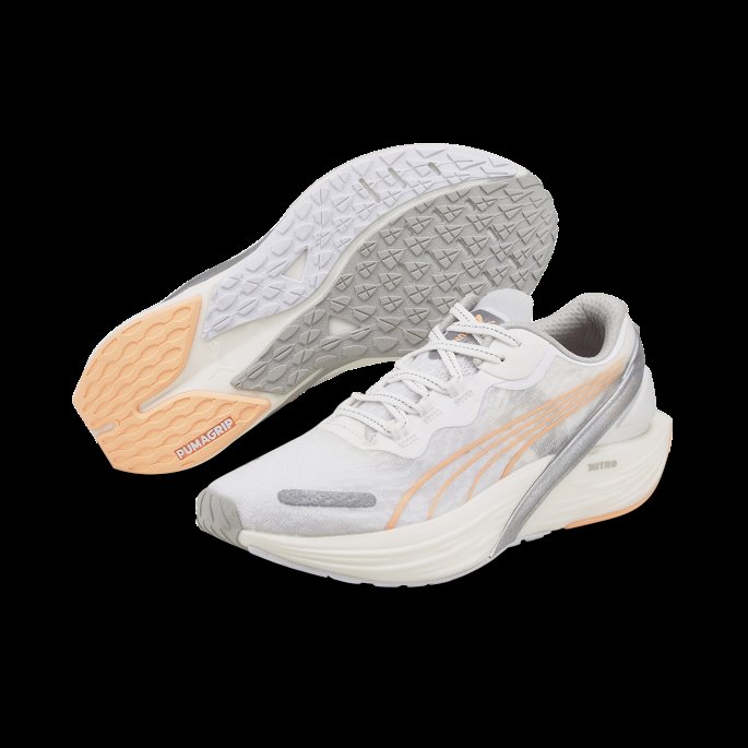 Puma På Tilbud Hvit-sølv-fizzy Melon Xx Nitro Wildwash Løpesko For Kvinner