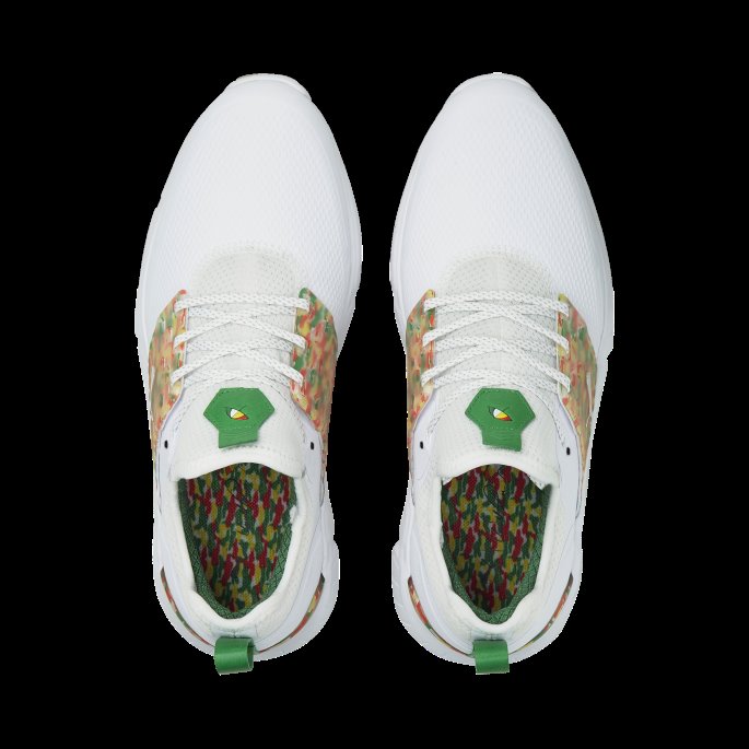 Puma På Tilbud Hvit-sølv-amazon Grønn Ignite Articulate Palmer Camo Herre Golfsko