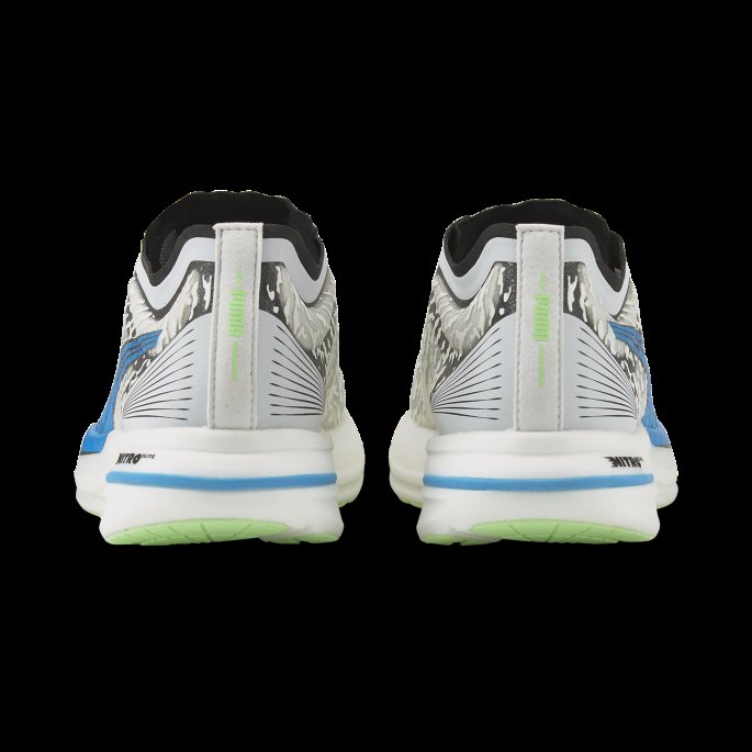 Deviate Nitro Elite Wildwash Løpesko For Menn Puma På Tilbud White-ocean Dive-fizzy Lime