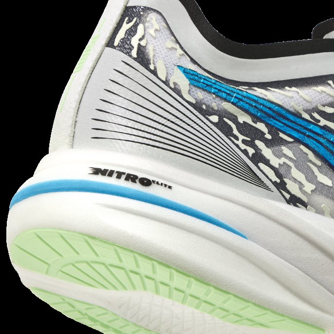 Deviate Nitro Elite Wildwash Løpesko For Menn Puma På Tilbud White-ocean Dive-fizzy Lime