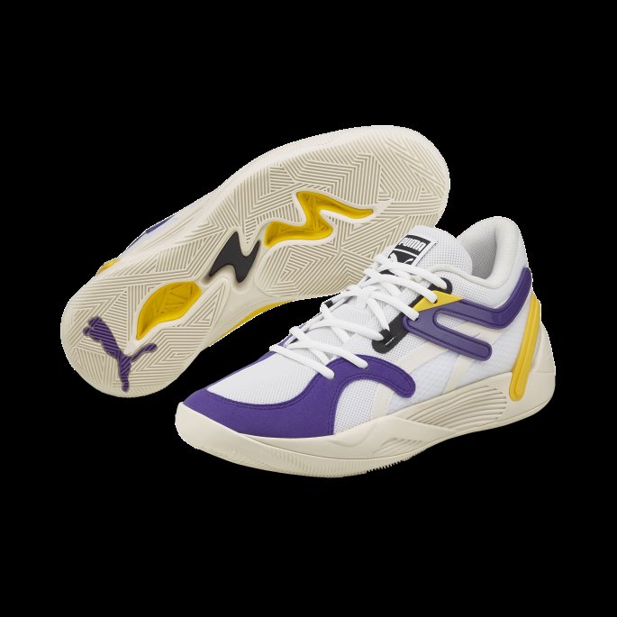 Puma På Tilbud Trc Blaze Court Basketball Sko Hvit-spektra Gul