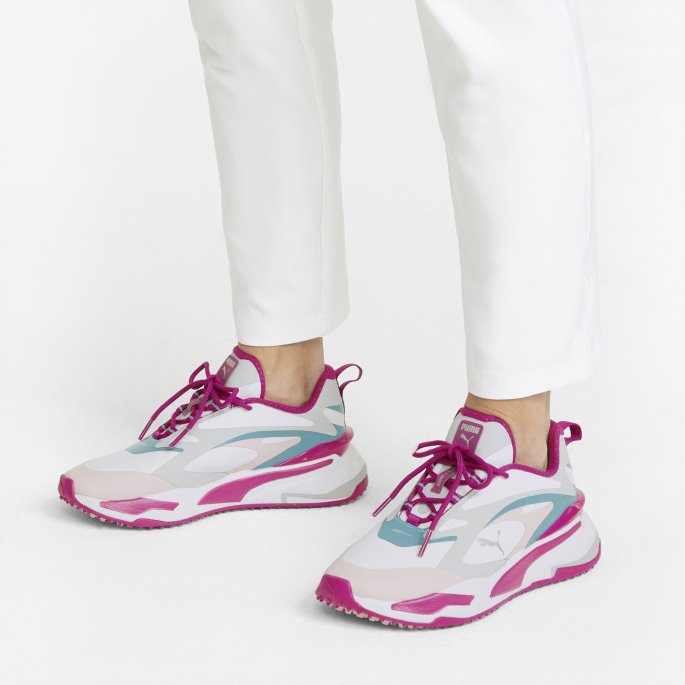 Gs-fast Dame Golfsko Puma På Tilbud Hvit-kritt Rosa-porselen