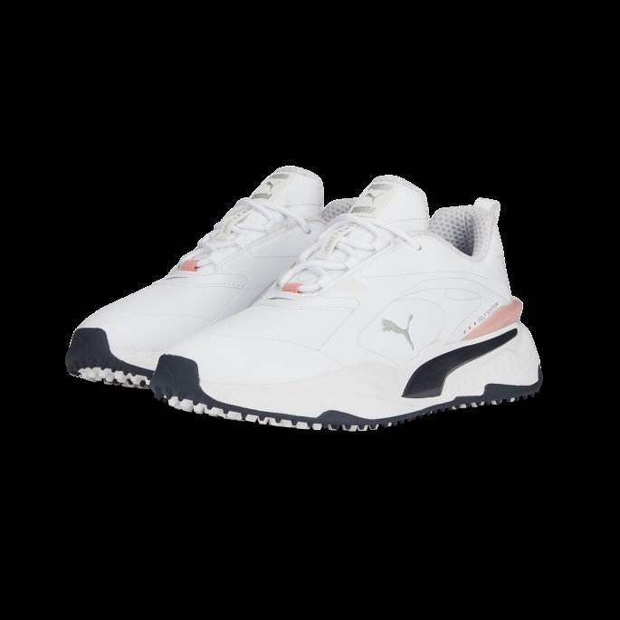 Hvit-marine Blazer-flamingo Rosa Puma På Tilbud Gs-raske Golfsko For Kvinner
