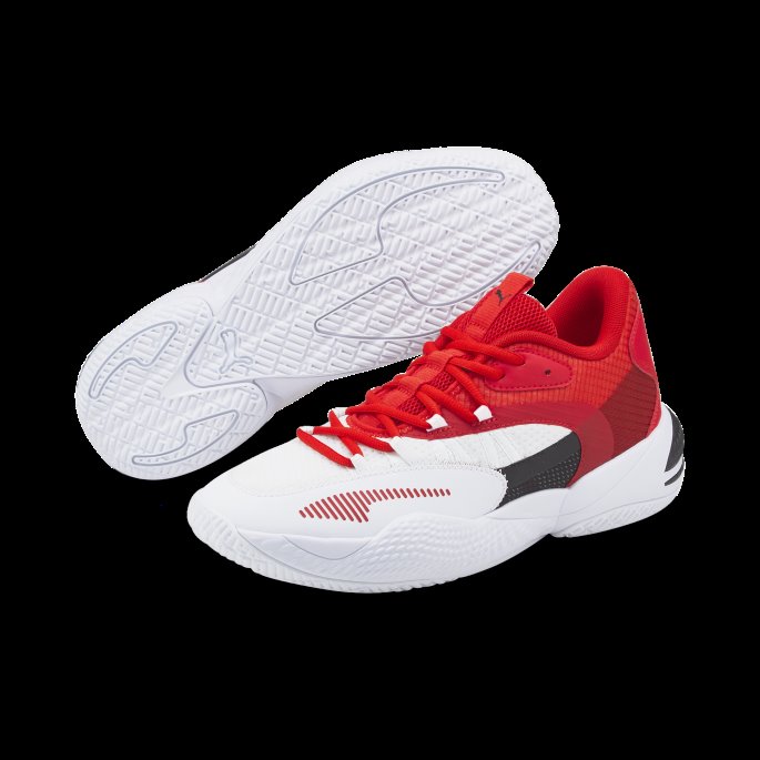 Hvit-høyrisiko Red Court Rider 2.0 Basketballsko Puma På Salg