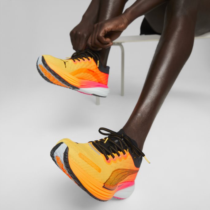 Puma På Tilbud Sunset Glow-sun Stream-svart Deviate Nitro 2 Løpesko For Menn