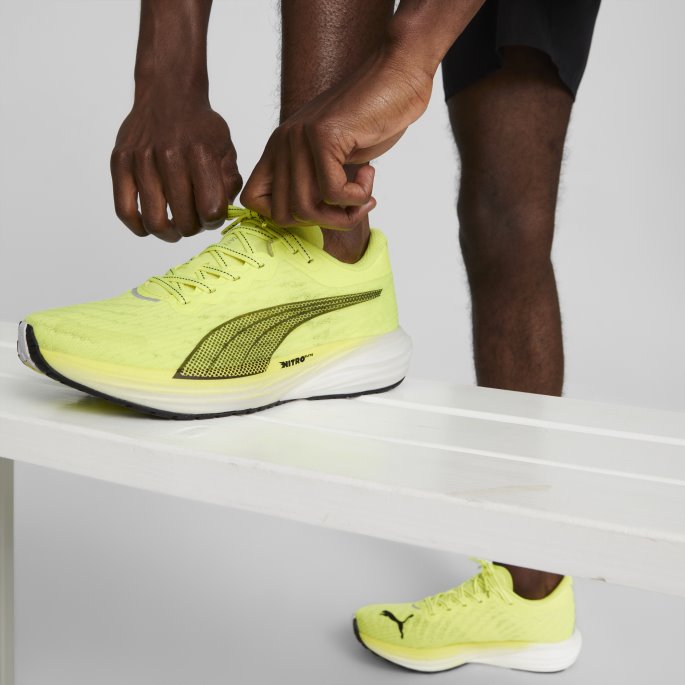 Deviate Nitro 2 Løpesko Herre Lime Squeeze-svart Puma På Tilbud