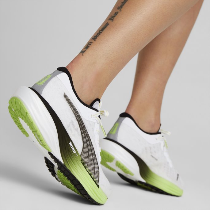Puma På Tilbud Deviate Nitro 2 Løpesko Kvinner Hvit-fizzy Eple-svart