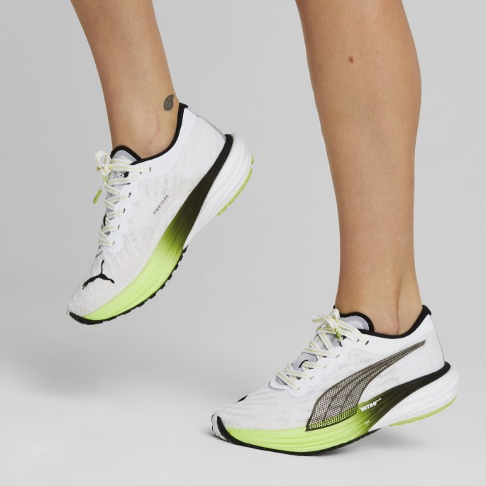 Puma På Tilbud Deviate Nitro 2 Løpesko Kvinner Hvit-fizzy Eple-svart