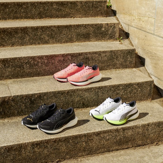 Puma På Tilbud Deviate Nitro 2 Løpesko Kvinner Hvit-fizzy Eple-svart