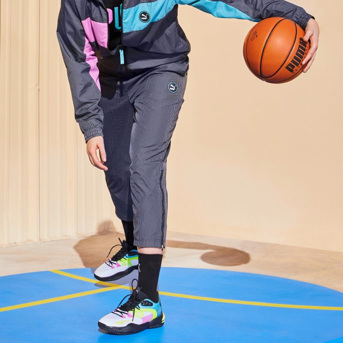 Sportsklær Fra Puma På Tilbud Court Rider 2.0 Basketballsko Hvit-gul Alert