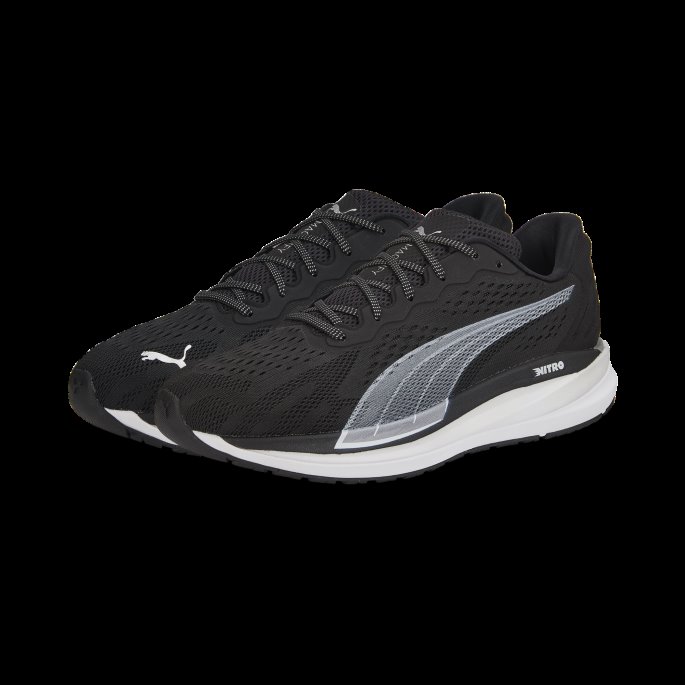 Svart-metallisk Sølv Puma På Tilbud Forstørre Nitro Surge Joggesko Menn