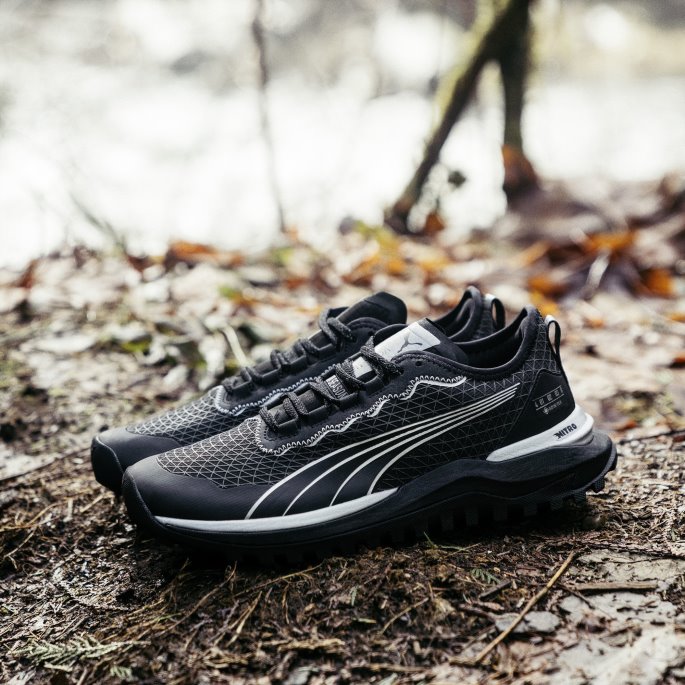 Voyage Nitro 2 Gore-tex Løpesko Herre Puma På Tilbud Svart-metallisk Sølv