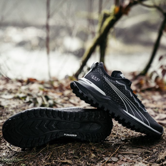 Voyage Nitro 2 Gore-tex Løpesko Herre Puma På Tilbud Svart-metallisk Sølv