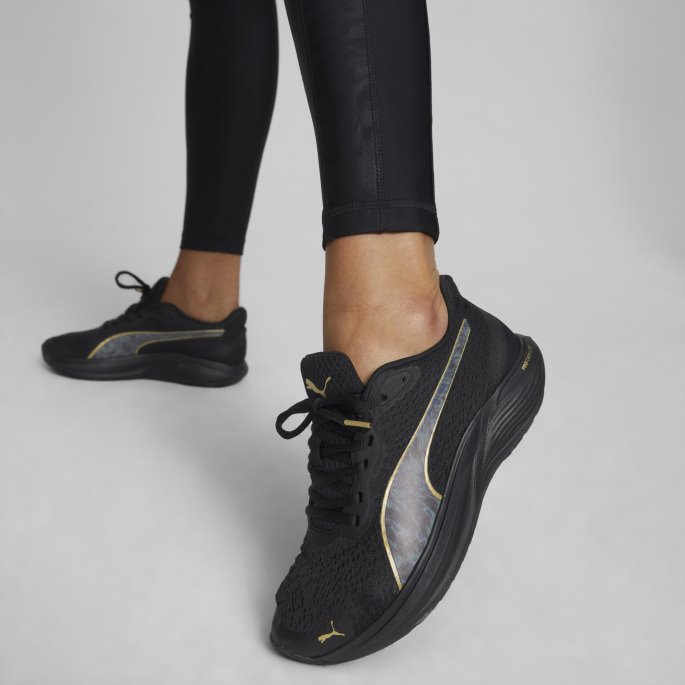 Puma På Tilbud Black-team Gull Feline Profoam Safari Glam Løpesko For Kvinner