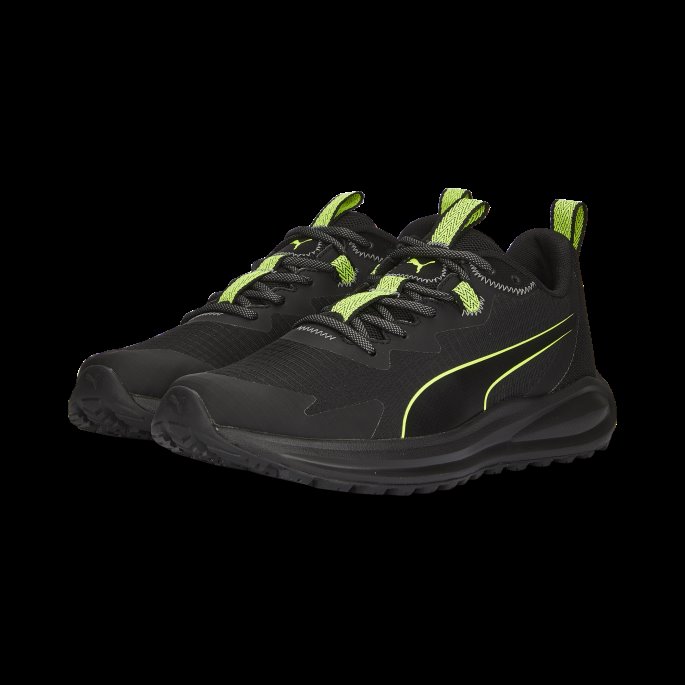 Black-lime Squeeze Puma På Tilbud Twitch Runner Trail Joggesko
