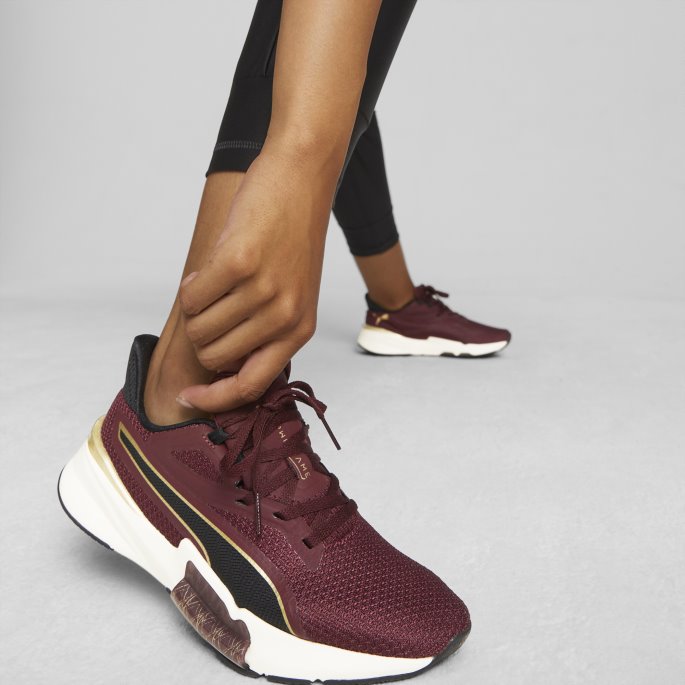 Aubergine-team Gull Puma På Salg Pwrframe Tr Deco Glam Treningssko Kvinner