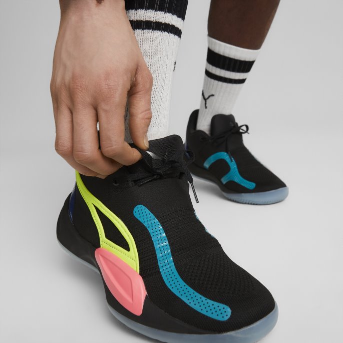 Black-sunset Glow Puma På Tilbud Rise Nitro Basketball Sko