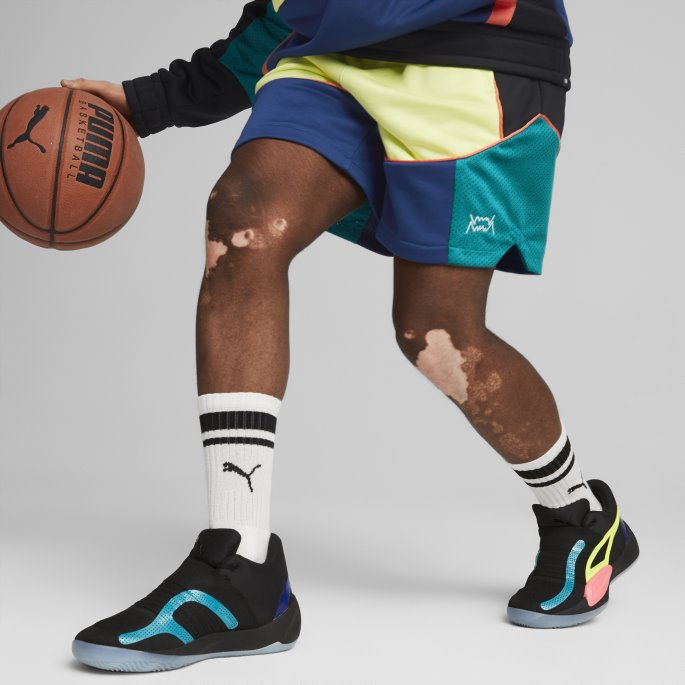 Black-sunset Glow Puma På Tilbud Rise Nitro Basketball Sko