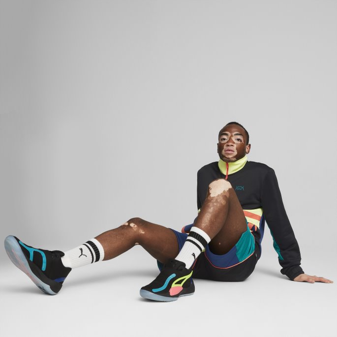 Black-sunset Glow Puma På Tilbud Rise Nitro Basketball Sko