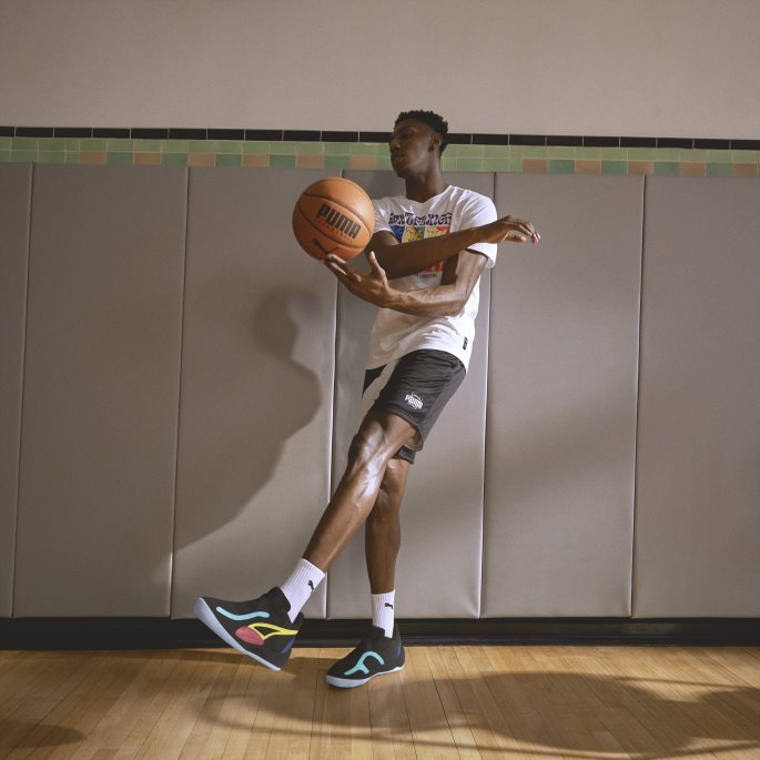 Black-sunset Glow Puma På Tilbud Rise Nitro Basketballsko For Menn