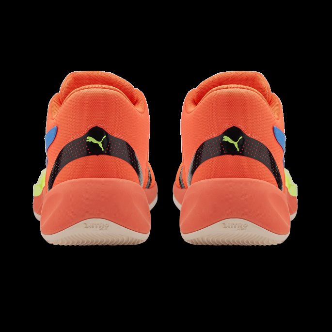 Puma På Salg Rise Nitro Basketball Sko Brennende Korall-lime Squeeze