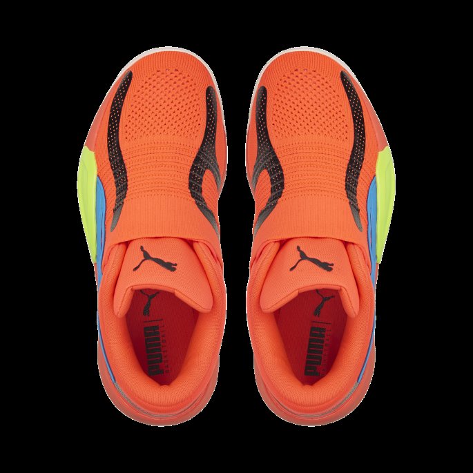 Puma På Salg Rise Nitro Basketball Sko Brennende Korall-lime Squeeze
