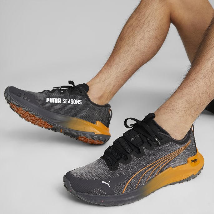 Puma På Tilbud Svart-oransje Murstein Fast-trac Nitro Joggesko Menn
