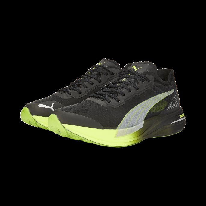Black-lime Squeeze-asfalt Puma På Tilbud Deviate Nitro Elite Carbon Joggesko Herre
