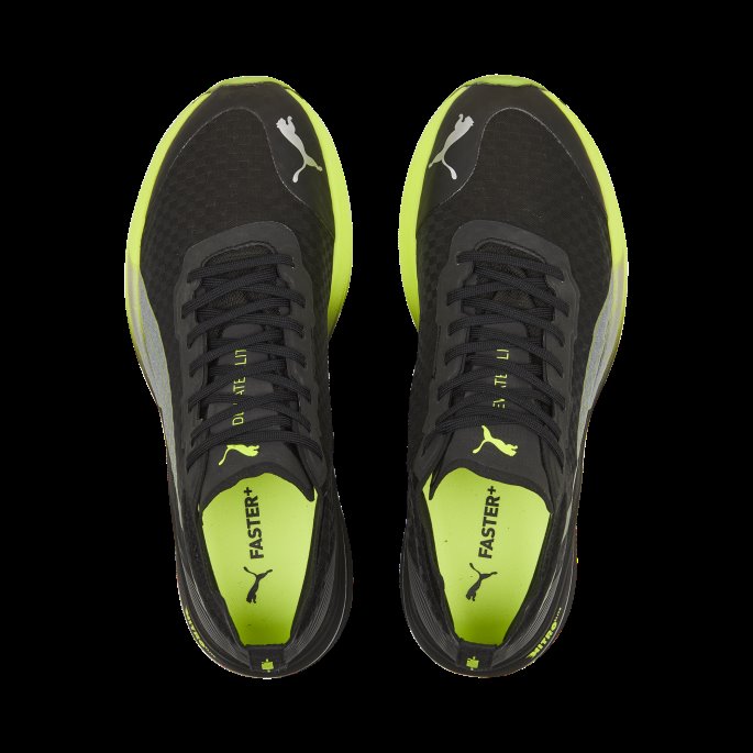 Puma På Tilbud Svart-lime Squeeze-asfalt Avvike Nitro Elite Carbon Joggesko Menn