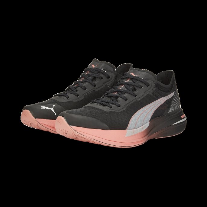 Puma På Tilbud Svart-nellik Rosa-asfalt Deviate Nitro Elite Karbon Joggesko Kvinner