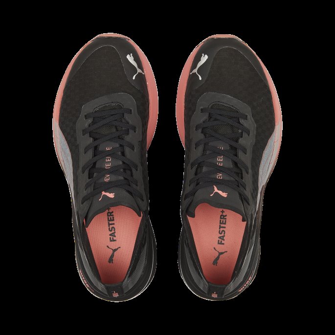 Puma På Tilbud Svart-nellik Rosa-asfalt Deviate Nitro Elite Karbon Joggesko For Kvinner