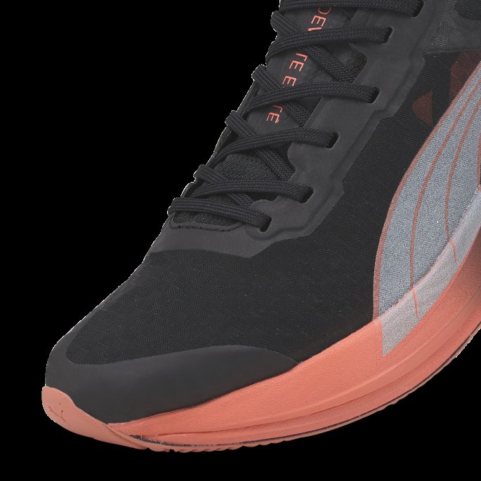 Puma På Tilbud Svart-nellik Rosa-asfalt Deviate Nitro Elite Karbon Joggesko For Kvinner