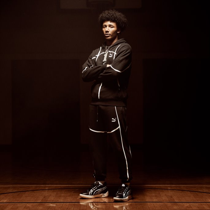 Svart-hvit Puma På Tilbud X Joshua Vides Trc Blaze Court Basketballsko
