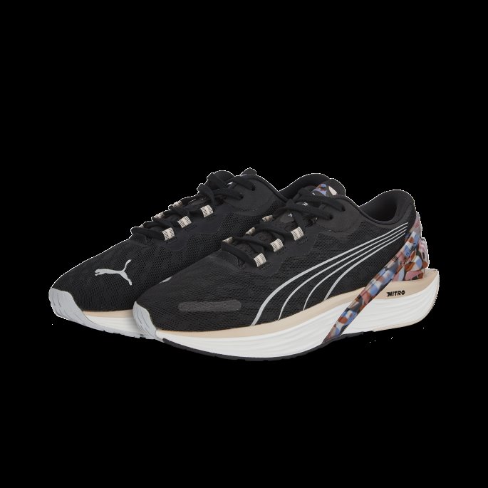 Puma På Tilbud X Maggie Stephenson Run Xx Nitro Joggesko For Kvinner Svart-sky Rosa-arktisk Is