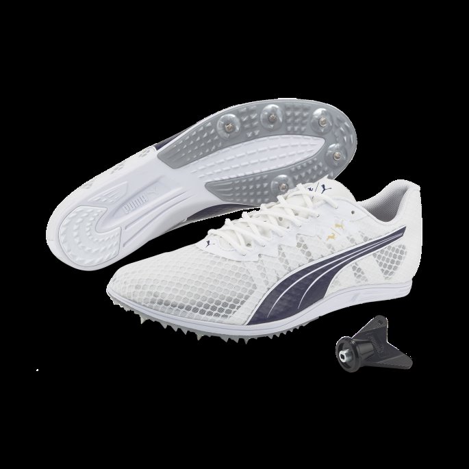 Puma På Tilbud X Tracksmith Evospeed Mellomdistanse Friidrettssko Menn Hvit-peacoat