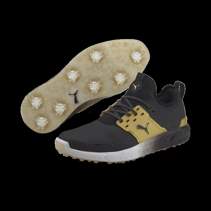 Black-team Gold Puma På Salg Tenne Articulate Gold Golf Sko Menn