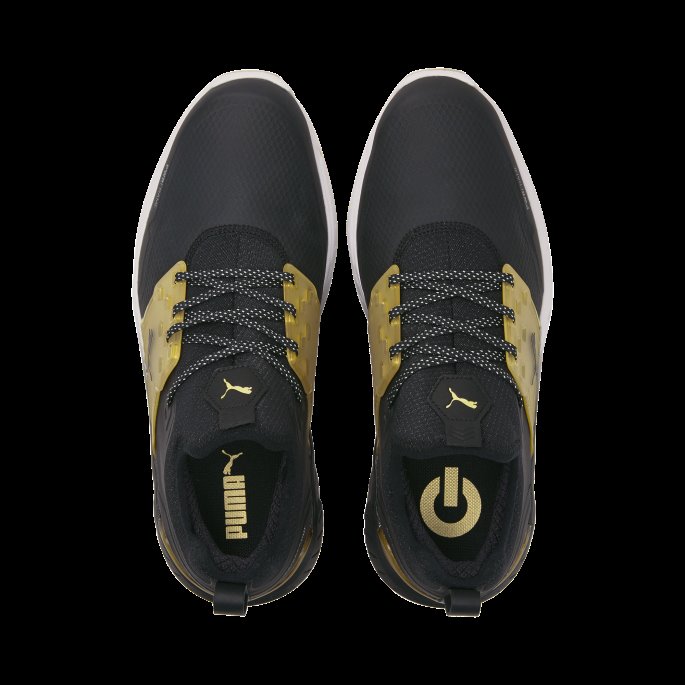 Black-team Gold Puma På Salg Tenne Articulate Gold Golf Sko Menn