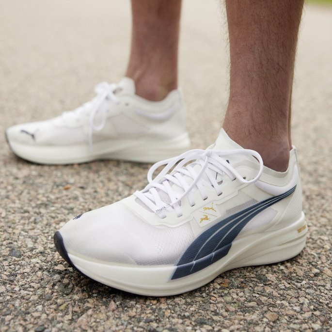 Puma På Tilbud X Tracksmith Deviate Nitro Elite Racer Løpesko Kvinner Hvit-peacoat-nimbus Sky
