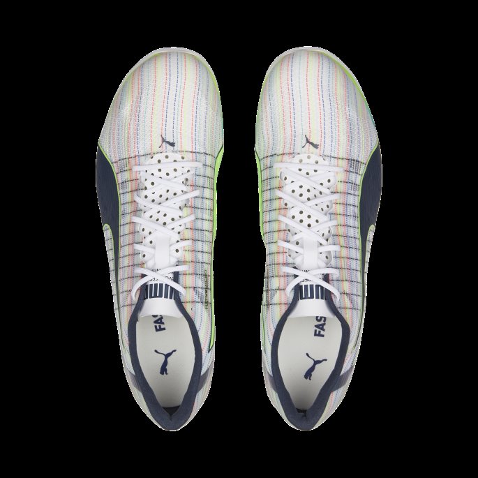 Evospeed Tokyo Nitro Friidrett Spikes Puma På Salg Hvit-spellbound-grønn Gjenskinn